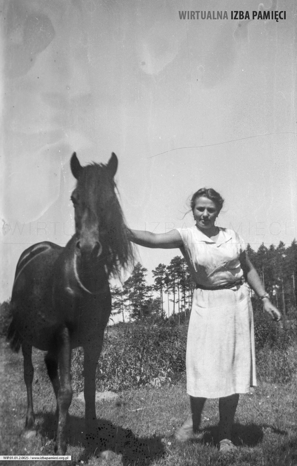 1956. Nauczycielka Zofia Drewniak z koniem