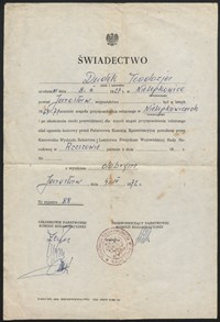 1972. Świadectwo ukończenia zespołu przysposobienia rolniczego w Nielepkowicach.