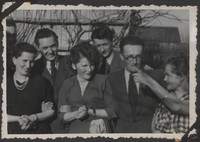 1949. Lubaczów. Józef Wolańczy, Wacława Ruebenbauer, Mastalarczyk, Alicja Masztalerzy, Roman Gutowski, nieznany, Kazimiera Kostecka.